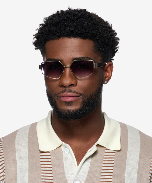Klay Gold MetalSunglass Frames for Men from EyeBuyDirect