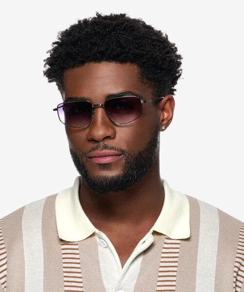 Collin Light Brown MetalSunglass Frames for Men from EyeBuyDirect
