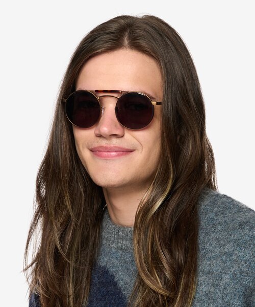 Neve Tortoise Brown MetalSunglass Frames for Men from EyeBuyDirect