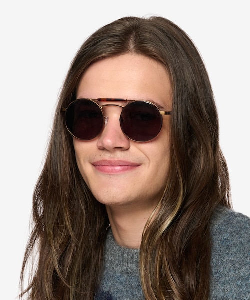Neve Tortoise Brown MetalSunglass Frames for Men from EyeBuyDirect