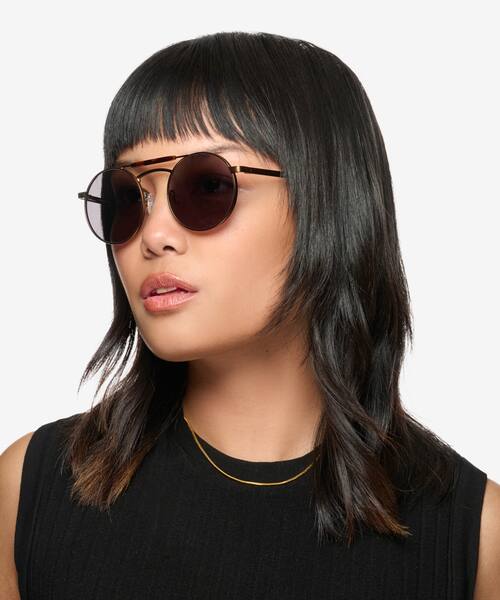 Tortoise Brown Neve -  Metal Sunglasses