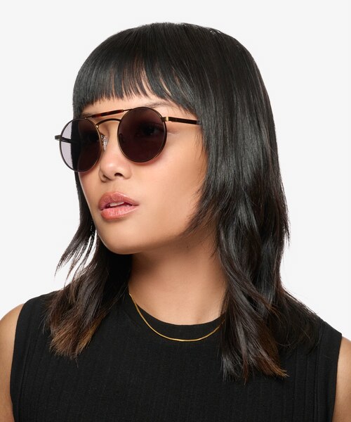 Neve Tortoise Brown MetalSunglass Frames for Women from EyeBuyDirect