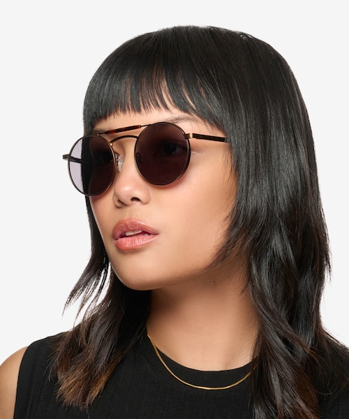 Neve Tortoise Brown MetalSunglass Frames for Women from EyeBuyDirect