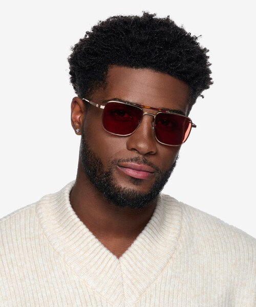 Dean Tortoise Gold MetalSunglass Frames for Men from EyeBuyDirect