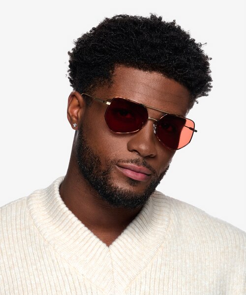 Ryan Tortoise Gold MetalSunglass Frames for Men from EyeBuyDirect