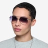 Ryan Black Silver MetalSunglass Frames for Women from EyeBuyDirect