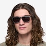Geoff Matte Silver MetalSunglass Frames for Men from EyeBuyDirect