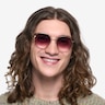 Steve Matte Gold MetalSunglass Frames for Men from EyeBuyDirect