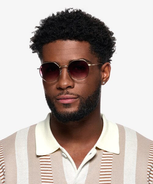 Steve Matte Gold MetalSunglass Frames for Women from EyeBuyDirect