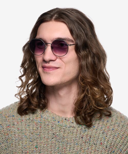 Steve Matte Gunmetal MetalSunglass Frames for Men from EyeBuyDirect
