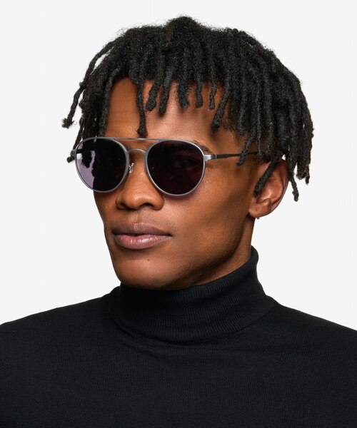 Coupe Matte Silver Aluminium AlloySunglass Frames for Men from EyeBuyDirect
