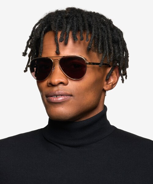 Tank Gold Carbon-fiberSunglass Frames for Men from EyeBuyDirect