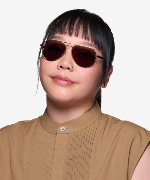 Tank Gold Carbon-fiberSunglass Frames for Women from EyeBuyDirect