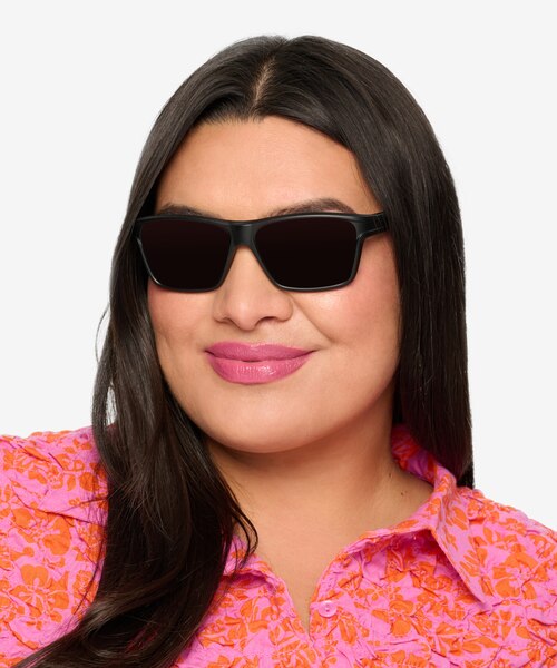 Win Black & Red PlasticSunglass Frames for Women from EyeBuyDirect