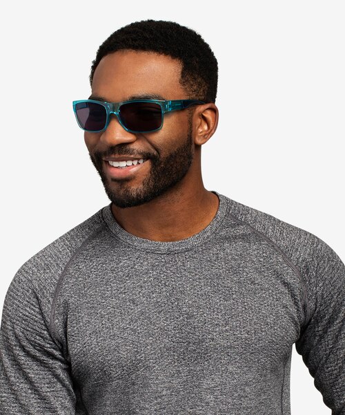 Game Blue PlasticSunglass Frames for Men from EyeBuyDirect