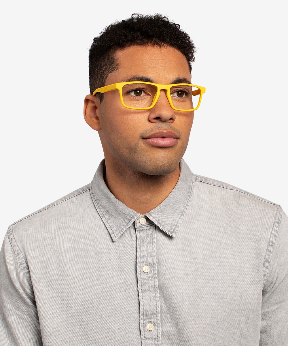 Yellow frame sale sunglasses mens