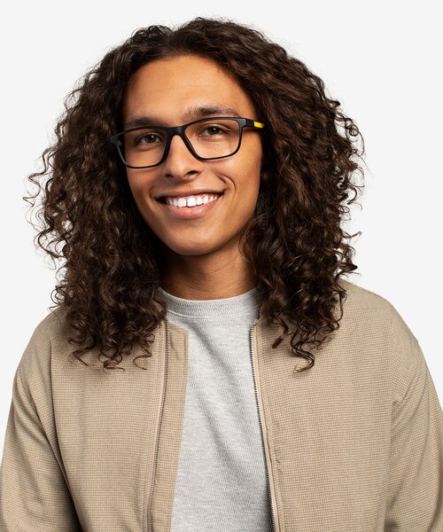 Base Black Yellow PlastiqueMontures de lunettes de vue pour Hommes d'EyeBuyDirect