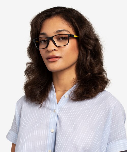 Base Black Yellow PlastiqueMontures de lunettes de vue pour Femmes d'EyeBuyDirect