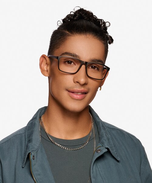 Team Matte Black PlasticEyeglass Frames for Men from EyeBuyDirect