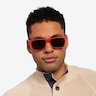 Catch Matte Red AcetateSunglass Frames for Men from EyeBuyDirect