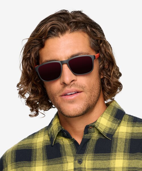 Kick Matte Blue Gray PlasticSunglass Frames for Men from EyeBuyDirect