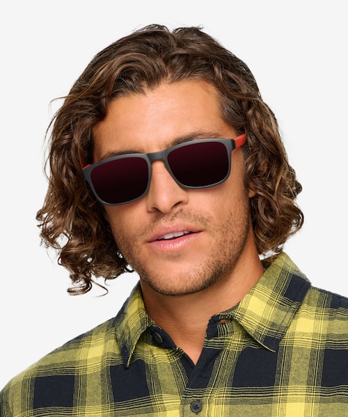 Kick Matte Blue Gray PlasticSunglass Frames for Men from EyeBuyDirect