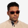Turnover Matte Red PlasticSunglass Frames for Men from EyeBuyDirect