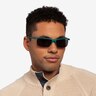 Turnover Matte Teal PlasticSunglass Frames for Men from EyeBuyDirect