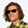 Turnover Matte Black PlasticSunglass Frames for Men from EyeBuyDirect