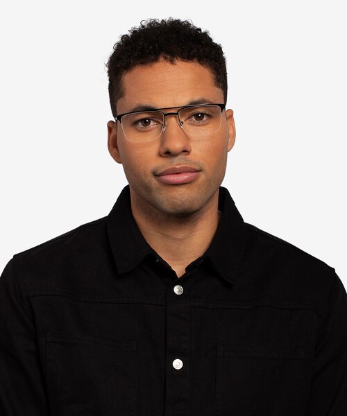Huddle Gunmetal MétalMontures de lunettes de vue pour Hommes d'EyeBuyDirect