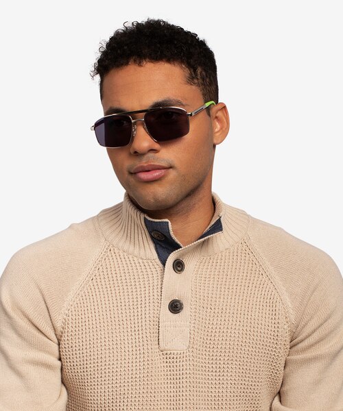 Punt Silver Green AcetateSunglass Frames for Men from EyeBuyDirect