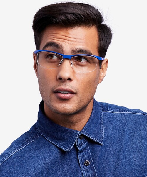 Yard Matte Navy PlasticSunglass Frames for Men from EyeBuyDirect