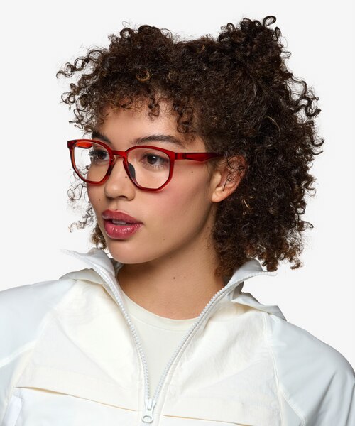 Atom Clear Orange Eco-friendlyEyeglass Frames for Women from EyeBuyDirect