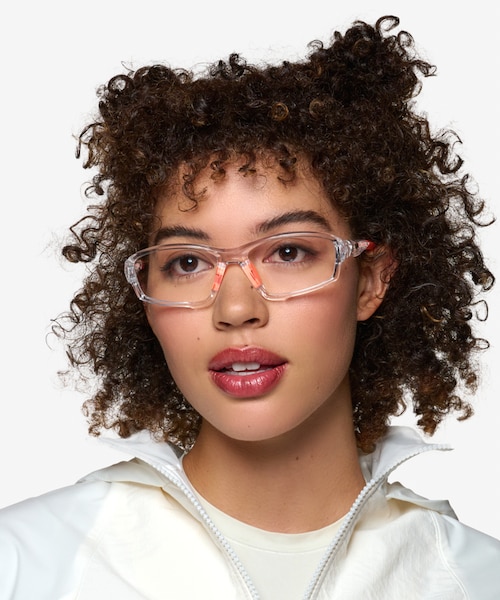 Matter Clear Orange PlasticEyeglass Frames for Women from EyeBuyDirect