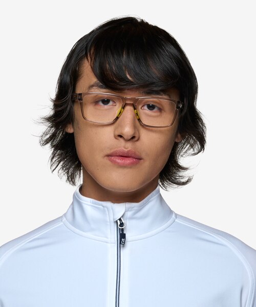 Dual Clear Gray Eco-friendlyEyeglass Frames for Men from EyeBuyDirect