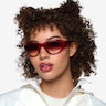 Bedrock Clear Red Eco-friendlySunglass Frames for Women from EyeBuyDirect