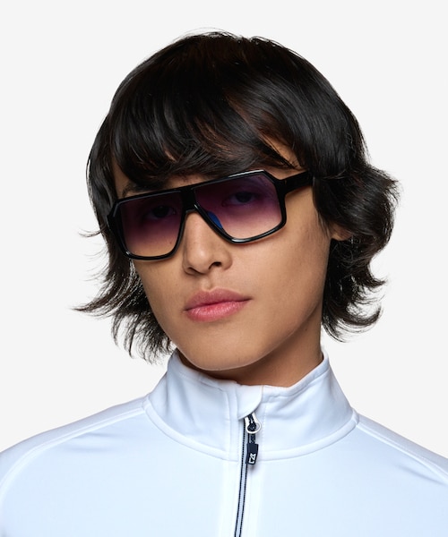 Geo Black PlasticSunglass Frames for Men from EyeBuyDirect