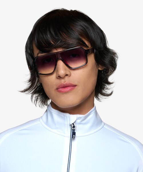 Geo Clear Gray PlasticSunglass Frames for Men from EyeBuyDirect