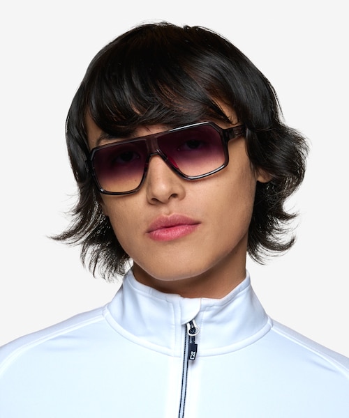 Geo Clear Gray PlasticSunglass Frames for Men from EyeBuyDirect