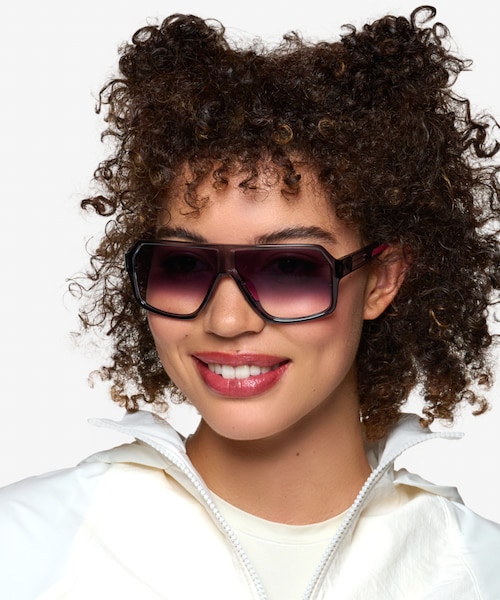 Geo Clear Gray PlasticSunglass Frames for Women from EyeBuyDirect