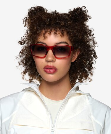 Clear Orange Optic -  Plastic Sunglasses