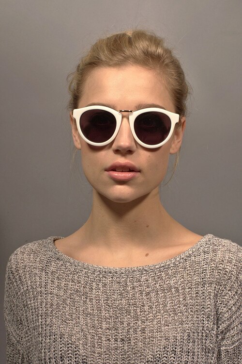 Milano White AcetateSunglass Frames for Women from EyeBuyDirect