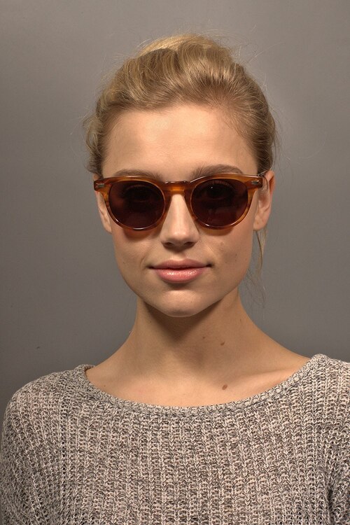 Newport Brown & Strip AcetateSunglass Frames for Women from EyeBuyDirect