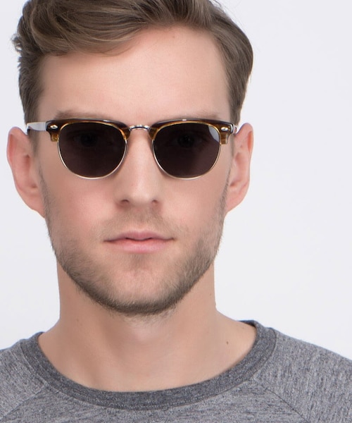 The Hamptons Brown Golden Acetate, MetalSunglass Frames for Men from EyeBuyDirect