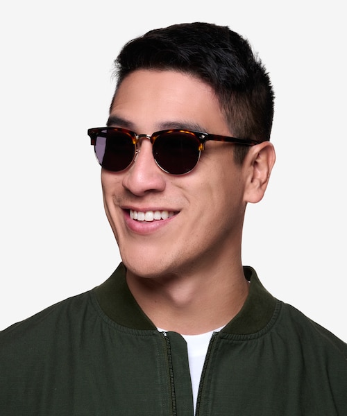 The Hamptons Golden Tortoise Acetate, MetalSunglass Frames for Men from EyeBuyDirect