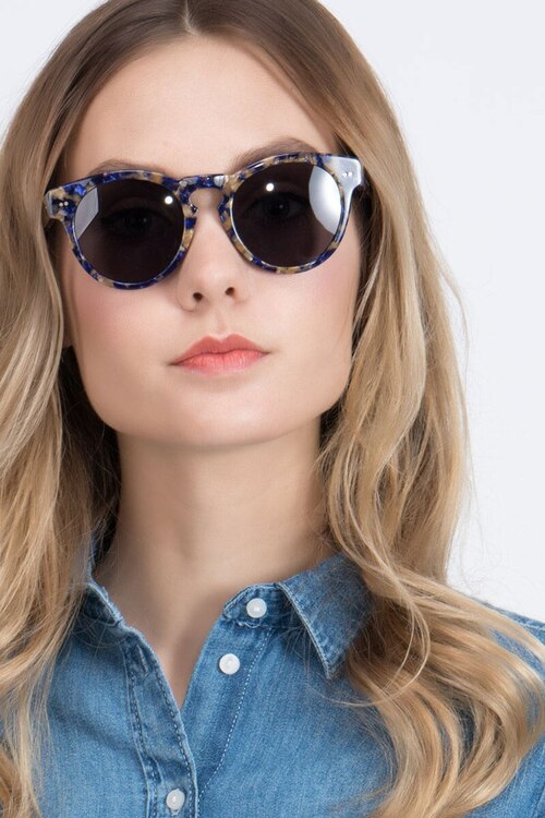 Penelope Blue & Tortoise AcetateSunglass Frames for Women from EyeBuyDirect