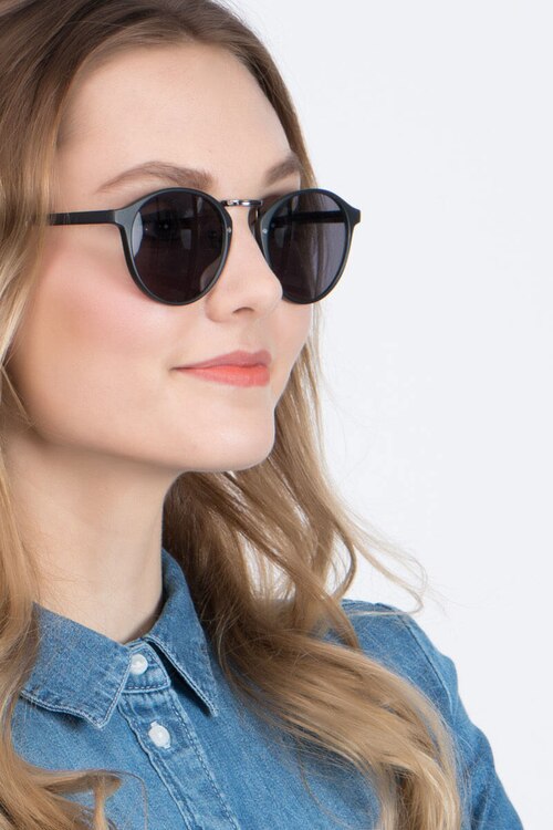 Millenium Matte Black PlastiqueSoleil de Lunette de vue pour Femmes d'EyeBuyDirect