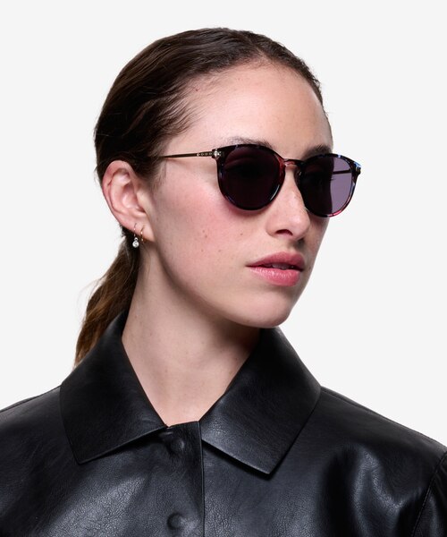 Monroe Pink & Floral Plastic-metalSunglass Frames for Women from EyeBuyDirect