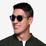 Monroe Black Silver Plastic-metalSunglass Frames for Men from EyeBuyDirect