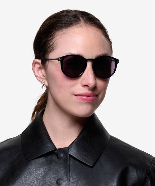 Black Silver Monroe -  Plastic-metal Sunglasses